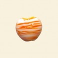 Orange Matt Glass Heart Beads - 15mm