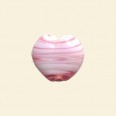 Pink Matt Glass Heart Beads - 15mm