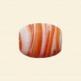 Orange Matt Glass Flat Rectangle Beads - 17mm x 14mm