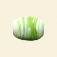 Green Matt Glass Flat Rectangle Beads - 17mm x 14mm