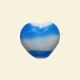 Blue Matt Glass Heart Beads - 15mm