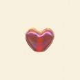 Red Lustred Glass Heart Bead - 13mm - Pack of 10 
