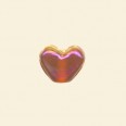 Orange Lustred Glass Heart Bead - 13mm - Pack of 10 