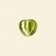 Lime Lustred Glass Heart Bead - 13mm - Pack of 10 