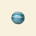 Blue Glass Silver Stripe Round Bead - 12mm 