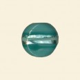 Aqua Glass Silver Stripe Flat Disc Bead - 15mm 