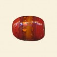 Red Glass Silver Stripe Flat Rectangle Bead - 20mm x 15mm 