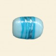 Blue Glass Silver Stripe Flat Rectangle Bead - 20mm x 15mm 