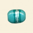 Aqua Glass Silver Stripe Flat Rectangle Bead - 20mm x 15mm 