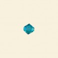 Aqua Crystal Machine Cut Glass Bicones - 6mm x 6mm - 16" String