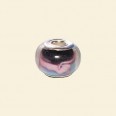 Purple Pandora Style Glass Bead with Metal Inserts - 12mm 