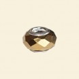 Gold Pandora Style Glass Crystal Faceted Beads (Special Effects) with Metal Inserts - 12mm 