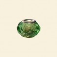 Green Pandora Style Glass Crystal Faceted Beads with Metal Inserts - 12mm 