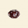 Red Pandora Style Glass Beads with Metal Inserts - 12mm 