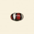 Red Pandora Style Glass Beads with Metal Inserts - 12mm 