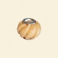 Pandora Style Wood Effect Bead with Metal Inserts - 12mm 