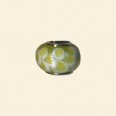 Lime Pandora Style Glass Beads with Metal Inserts - 12mm 