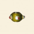 Lime Pandora Style Glass Beads with Metal Inserts - 12mm 