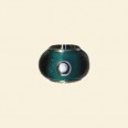 Green Pandora Style Glass Bead with Metal Inserts - 12mm 