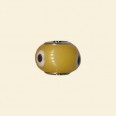 Yellow Pandora Style Glass Beads with Metal Inserts - 12mm 