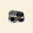 Black Glass Spotty Foiled Nugget Twist Beads - 15mm x 10mm 