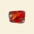 Red Glass Spotty Foiled Nugget Twist Beads - 15mm x 10mm 