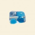 Aqua Glass Spotty Foiled Nugget Twist Beads - 15mm x 10mm 