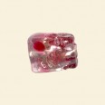 Pink Glass Spotty Foiled Nugget Twist Beads - 15mm x 10mm 