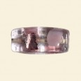 Purple Glass Spotty Foiled Flat Tube Beads - 22mm x 10mm 