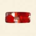 Red Glass Spotty Foiled Flat Tube Beads - 22mm x 10mm 