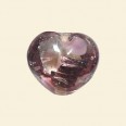 Purple Glass Spotty Foiled Heart Beads - 15mm 