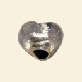 Black Glass Spotty Foiled Heart Beads - 15mm 