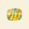 Green Flat Oblong Matt Glass Bead - 20mm x 15mm 