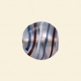 Black Flat Cushion Matt Glass Bead - 15mm 