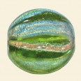 Green Hand Painted Glass Flat Disc Beads - 28mm 