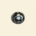 Black Handmade Glass Glitter Round Bead - 12mm 