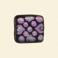 Purple Handmade Glass Glitter Square Flat Bead - 15mm 
