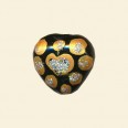Gold Handmade Glass Glitter Heart Bead - 15mm 