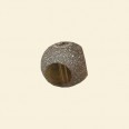 Brown Frosted Glass Round Bead with Cut Away Eye - 12mm - Pack of 10 