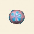 Pink Embossed Pattern Glass Round Beads - 14mm 