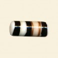 Black Striped Glass Tube Beads - 20mm x 12mm 