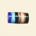 Blue Striped Glass Tube Beads - 20mm x 12mm 