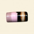 Pink Striped Glass Tube Beads - 20mm x 12mm 