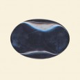 Black Agate Wavy Oval Beads - 20mm x 30mm - 16" String
