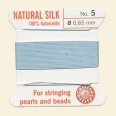 Light Blue 100% Silk Thread and Needle - Pack