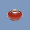Pandora Style Gemstone Carnelian Bead with Sterling Silver Inset - 12mm 