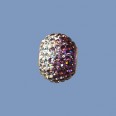 Purple Pandora Style Sterling Silver Bead set with Crystals - 15mm 