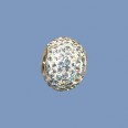 Pandora Style Sterling Silver Bead set with Crystals - 15mm 