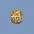 Gold Pandora Style Sterling Silver Bead set with Crystals - 15mm 