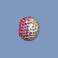 Pink Pandora Style Sterling Silver Bead set with Crystals - 15mm 
